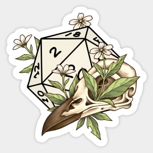 Dice and Skull Flowers Sticker